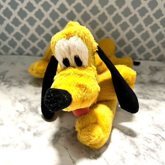 Vintage Disney Parks Pluto Bean Bag 10" Plush Doll Pre-Loved - Picture 1 of 9